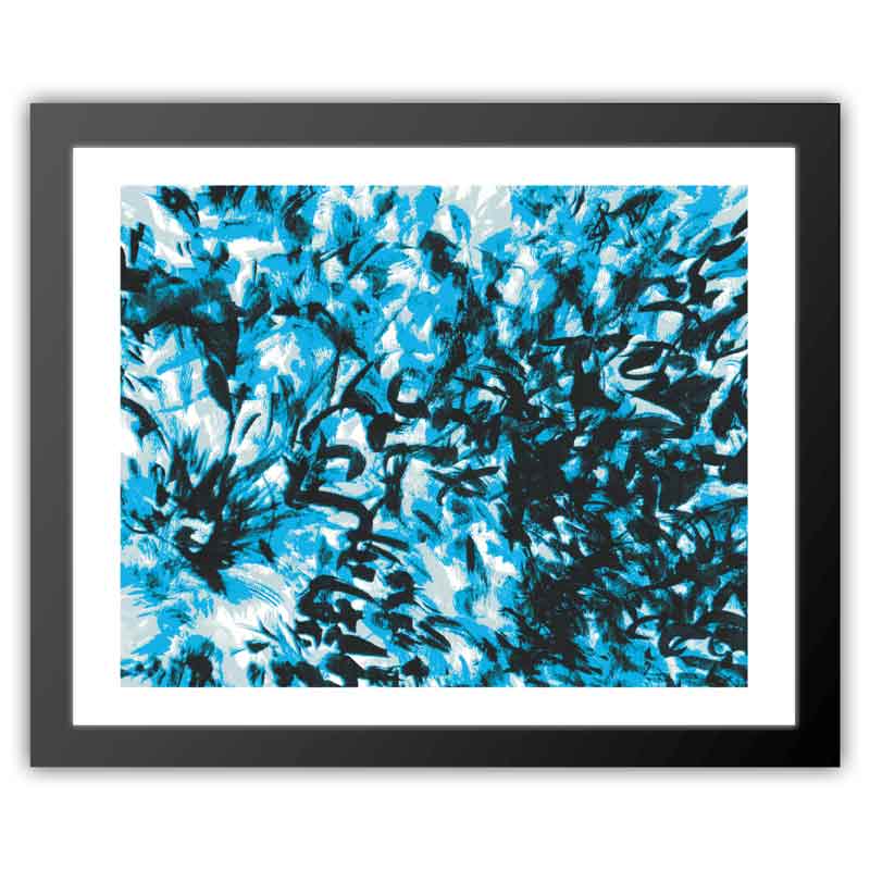 CHRYS | Artist LORI STEIN evokes the exuberance of chrysalises bursting forth in bold brushstrokes in black, blue and grey.  SHOP Prints on Paper, Framed - Unframed.