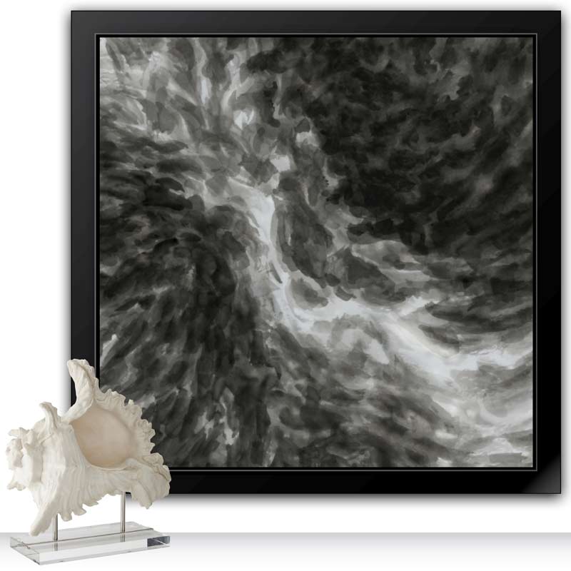 CASCATA | Artist LORI STEIN captures the exhilarating rush of a waterfall in masterful brushstrokes in black and white. SHOP Prints on Canvas, Framed - Unframed.