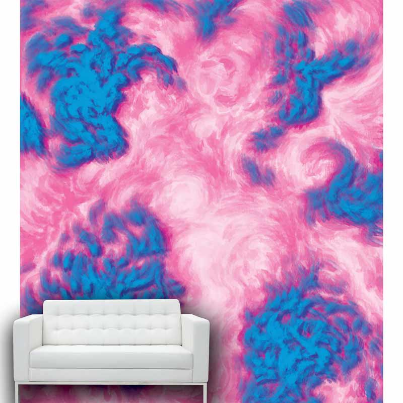 SAMBA | Artist LORI STEIN captures the frenetic energy of samba moves with writhing brushstrokes in hot pink and blue. SHOP Peel and Stick Wall Art Murals.